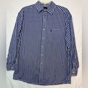 U.S. Polo Assn Blue White Gingham Button Down Shirt Men’s Large 16–16.5